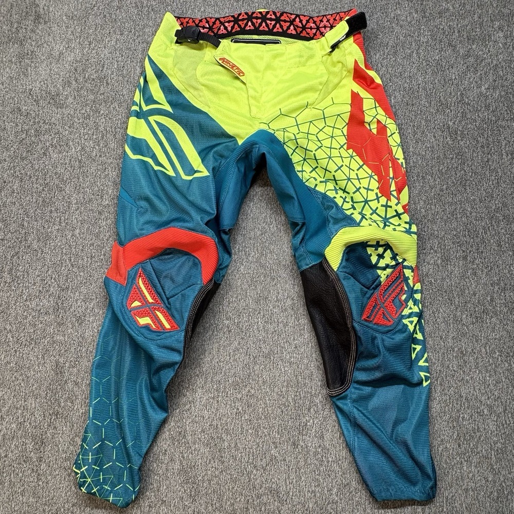 Fly‎ Racing Kinetic Trifecta Mesh MX Pants Men's 32 Motocross High Vis